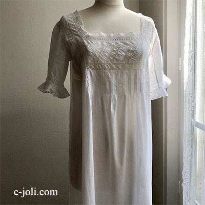 パリ発送】G-311 フランスアンティークレース＆コットンワンピース 19