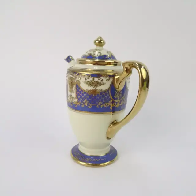 アンティーク オールドノリタケ マルキ印 金彩三つ脚蓋物 ボンボ