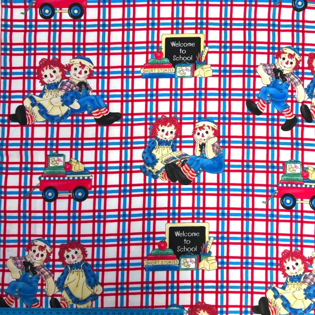 USAコットン】ラガディアン&アンディ 生地Raggedy Ann & Andy チェック