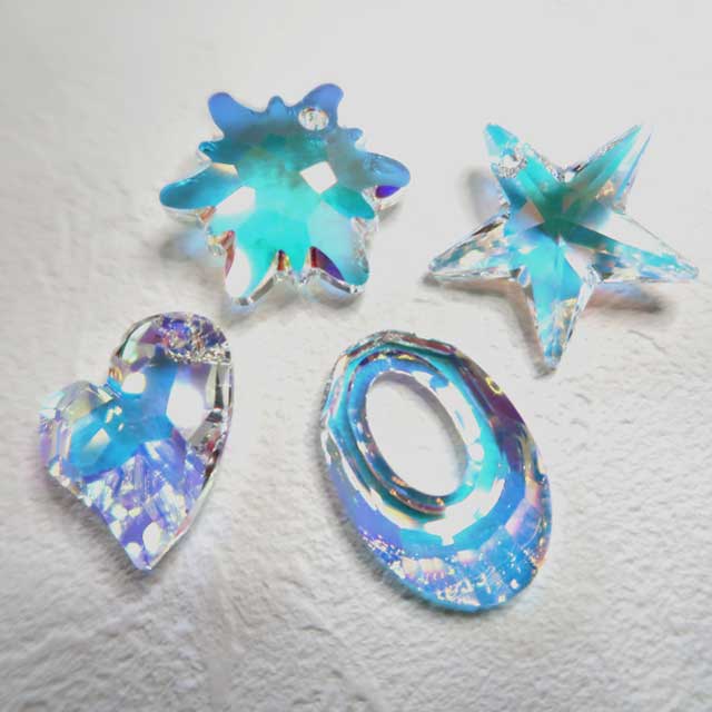 スワロフスキー・ペンダント27mm～30mm クリスタルAB アソート