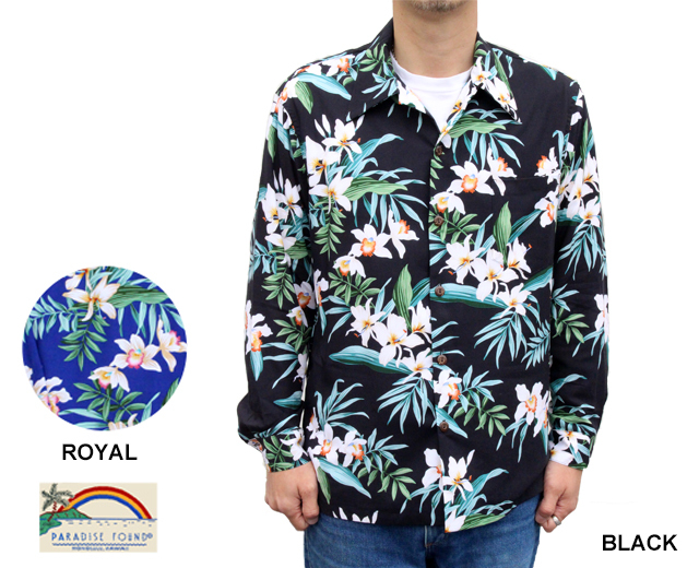 Paradise Found パラダイスファウンド 長袖 アロハシャツ L/S ORCHID