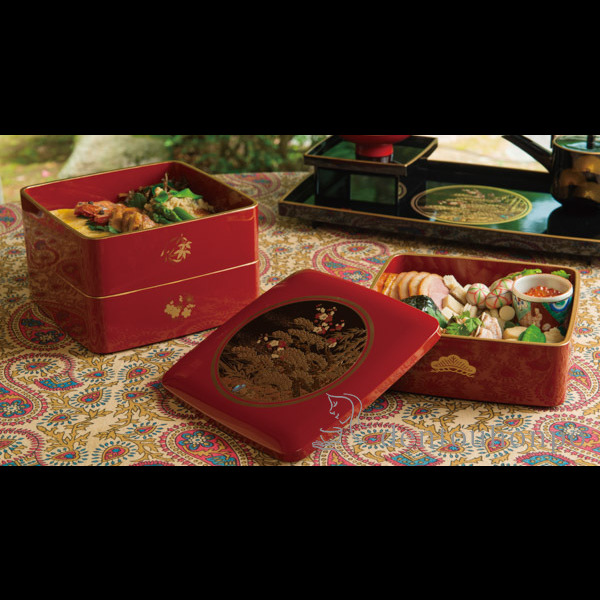 送料無料】 都三段重 松竹梅 黒 6寸 / お正月 新年 おせち 運動会 漆