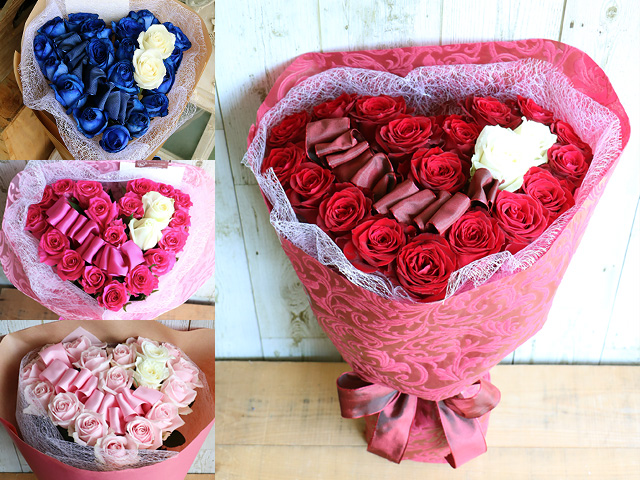 99本の青い煌薔薇の花束～きらきら輝くバラの宝石（花言葉カード付き