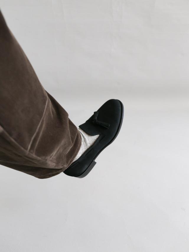 forme フォルメ｜Men's Suede Tassel loafer plain toe black