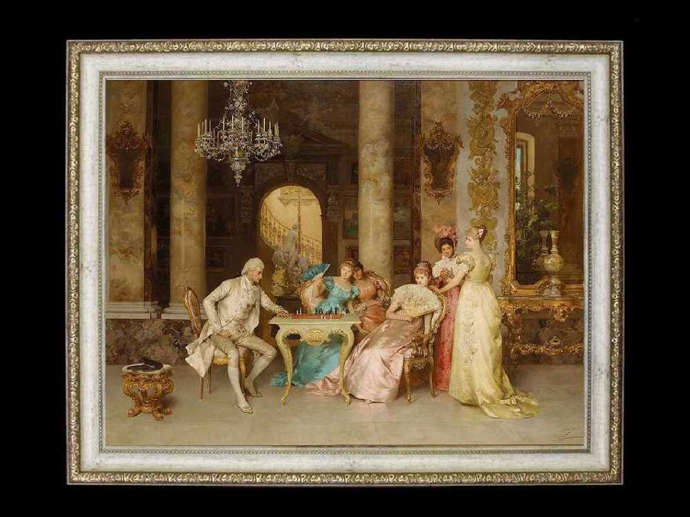 fu-collection】 ヨーロッパ名画 貴族・貴婦人 0480L 98×78 大型額絵