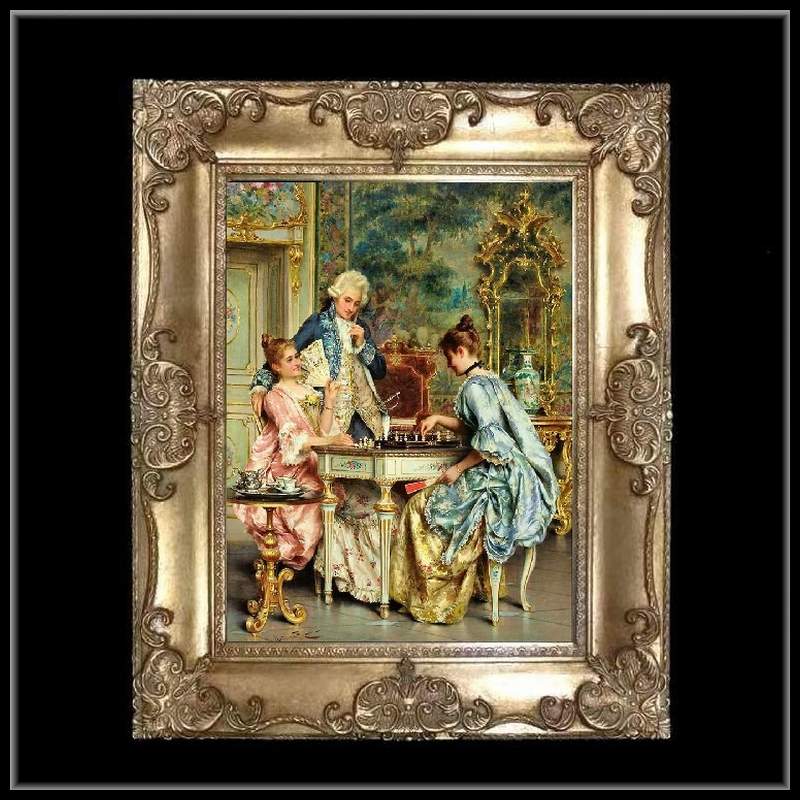 fu-collection】 ヨーロッパ名画 ロココ調 ゴールドダブルフレーム