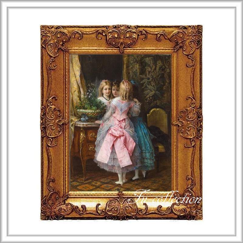 fu-collection】 ヨーロッパ名画 ロココ調 ゴールドダブルフレーム