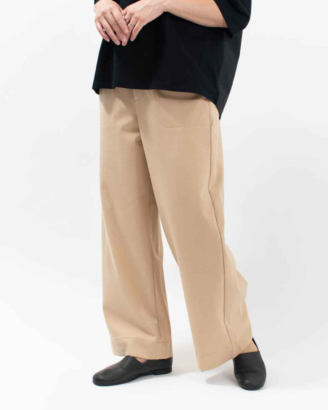 ナチュラルファッション WWO きれいめポンチのワイドパンツ(レディース