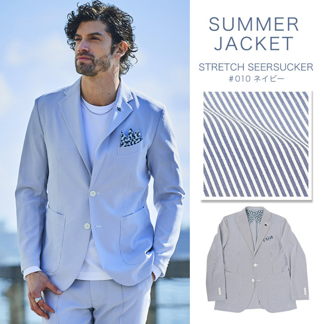 シアサッカーストライプジャケット 150202 G-stage ジーステージ