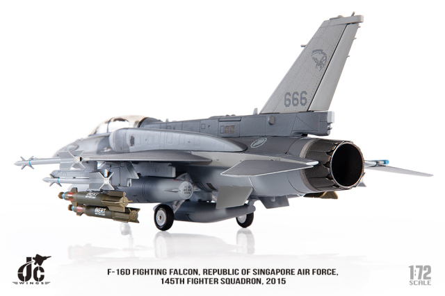 JCW 1/72 (ダイキャスト製) F-16D シンガポール空軍 145th FS 2015