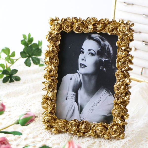 フォトフレーム 写真立て 壁掛け 卓上 アンティーク ローズ おしゃれ