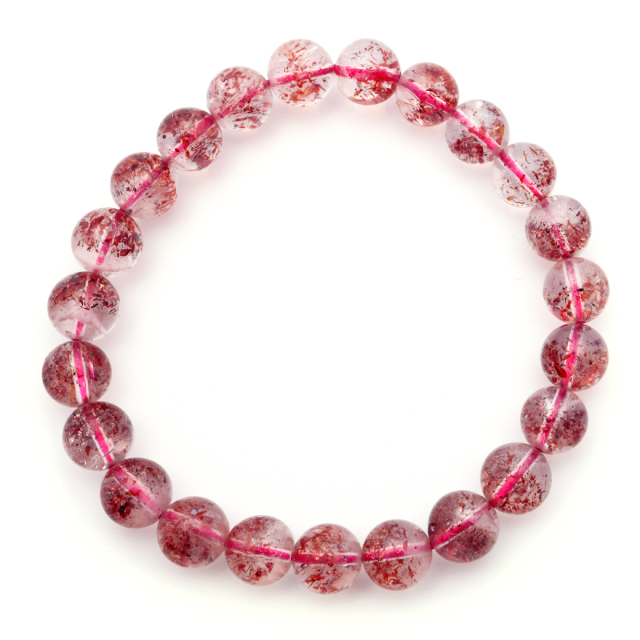 ファイアークォーツ ブレスレット 8mm 鱗鉄鉱入り水晶 天然石 AAA