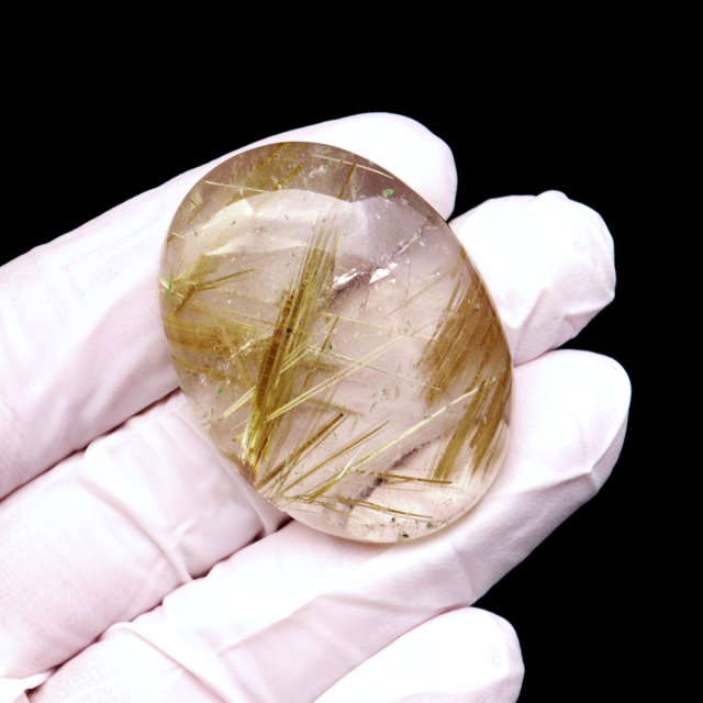 ゴールド ルチルクォーツ ルース 裸石 19.3g AAAAAA 金針 水晶