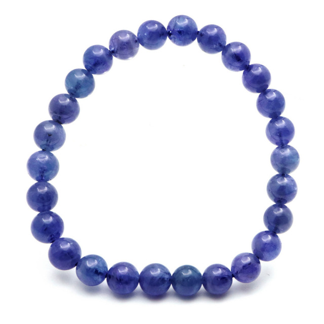 タンザナイト ブレスレットバイカラー AAAAA 9.5-10mm 鑑別書付き 12月