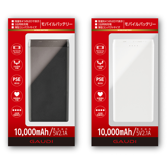 モバイルバッテリー 10,000mAh USB Type-A×2 コンパクト USB Nintendo