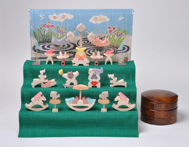 在庫あり】五月人形 遊プラン・小黒三郎 楕円鯉武者 木のおもちゃHANA