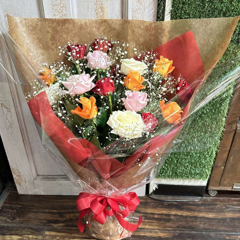 花束 バラ MIX 大[B-10000-2] 名古屋のフラワーギフト専門店 HANAMIYABI