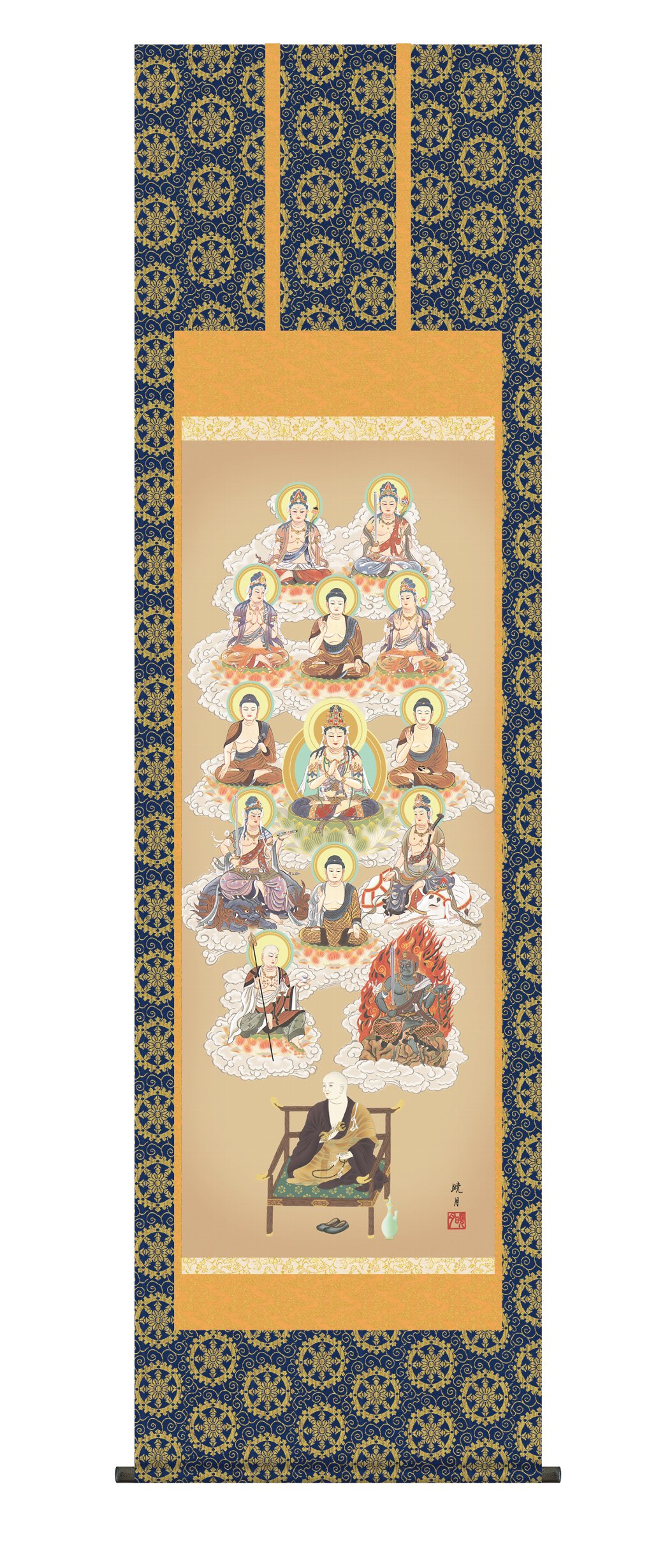 真言十三仏 金襴仏表装 高さ190cm【03-018】