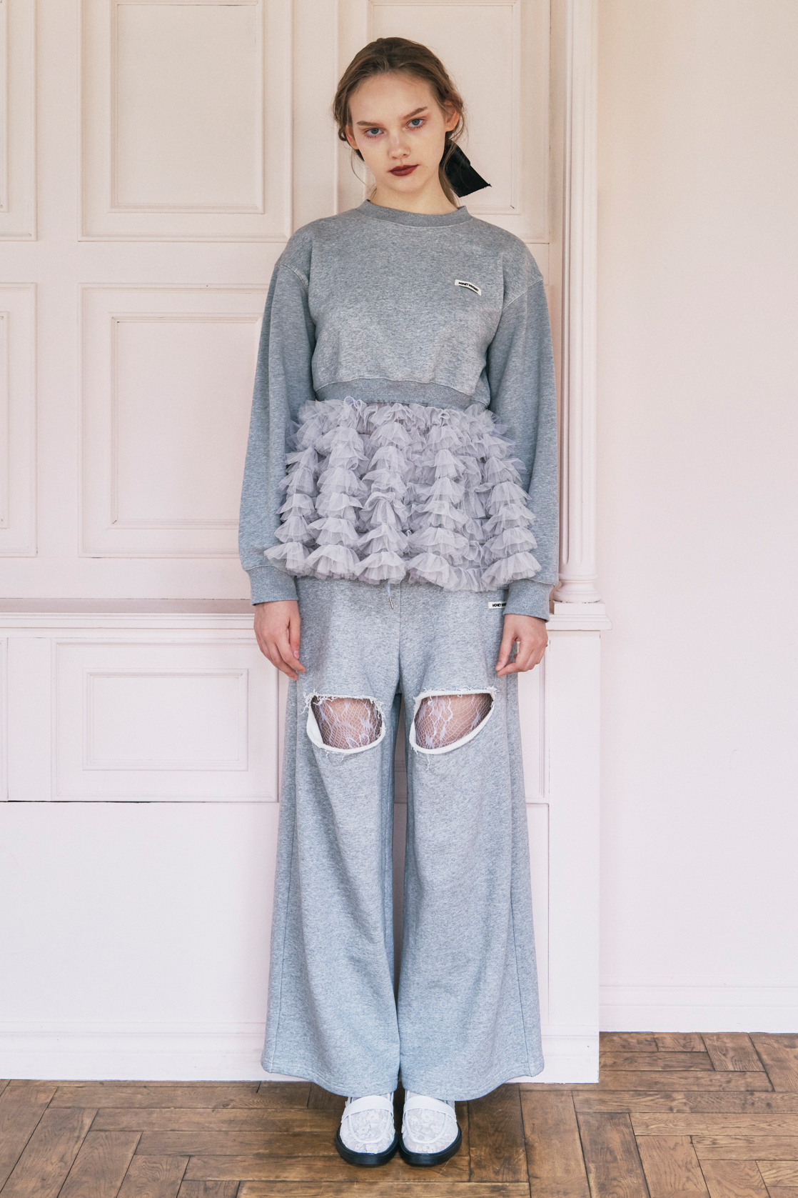 HONEY MI HONEY｜tulle peplum sweat