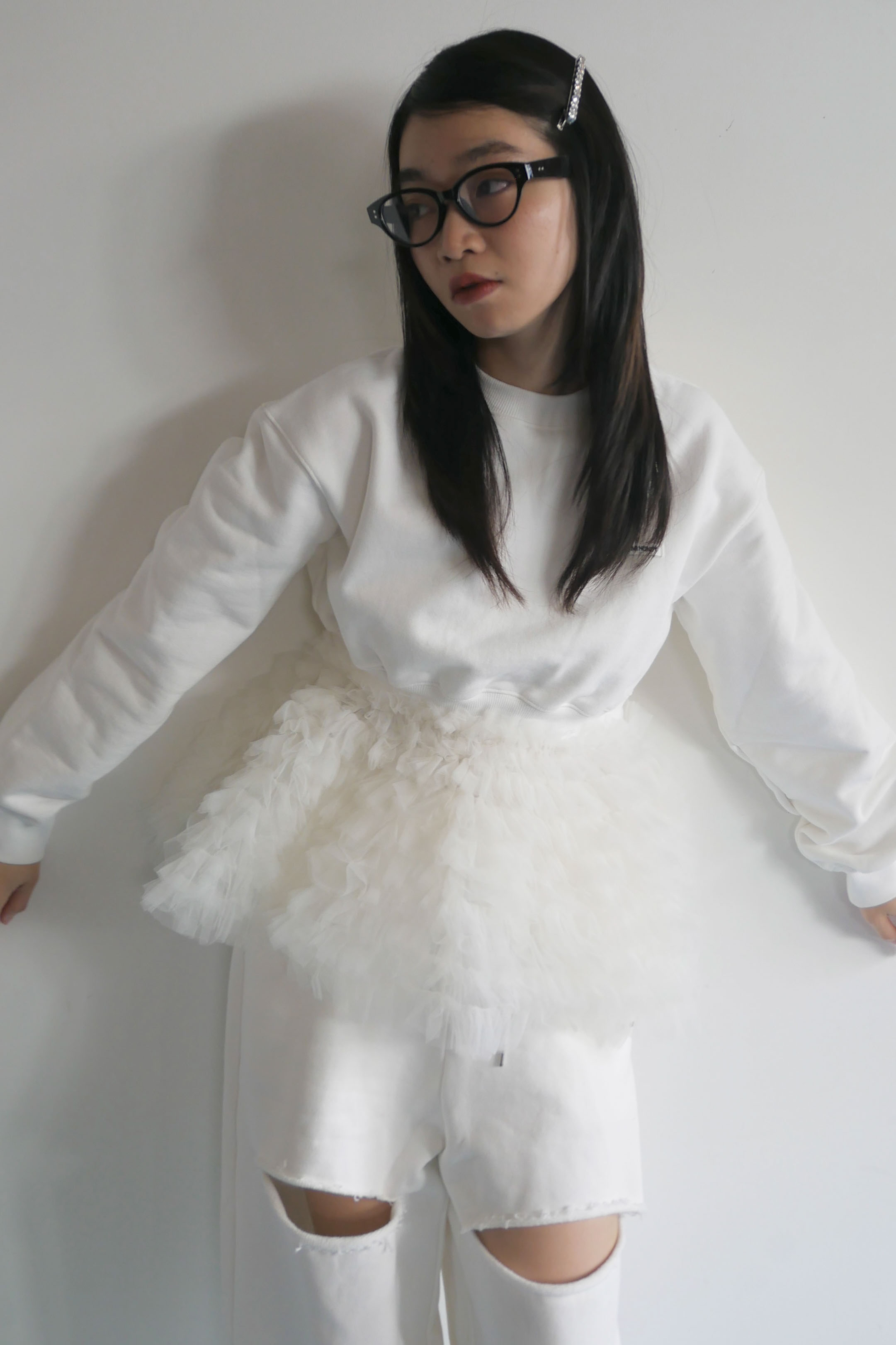 HONEY MI HONEY｜tulle peplum sweat