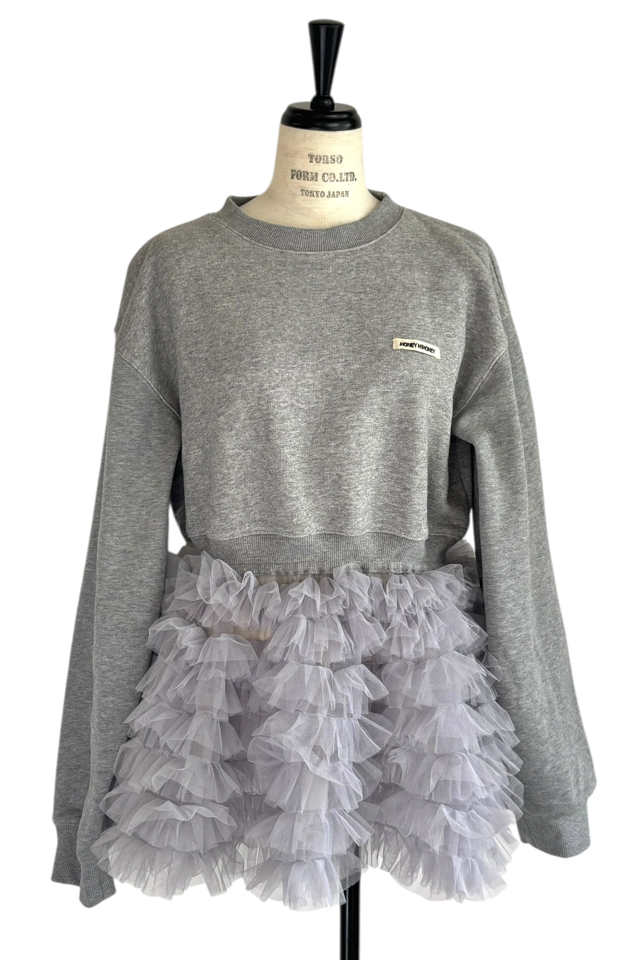 HONEY MI HONEY｜tulle peplum sweat