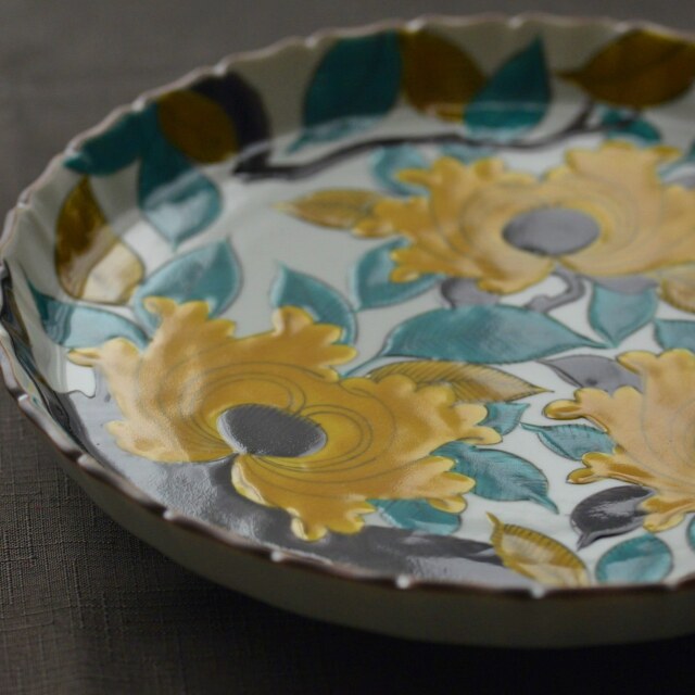 瑛生の器（九谷美陶園）｜瑛生の器（九谷美陶園）瓔珞文様八寸八角皿