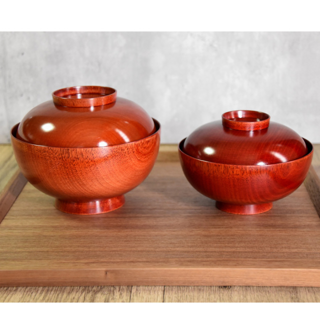 吸物椀 桜 茜 木製 漆塗り 漆器の井助