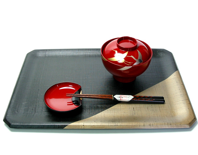 隅切うるし膳 布着せ 錫 木製 漆塗り ランチョンマット（製造中止