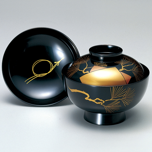 吸物椀 沈金菊彫 溜 木製 漆塗り 12-00404 漆器の井助