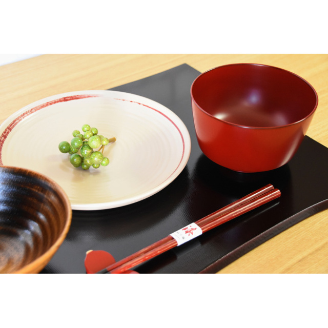 汁椀 やまと切立 溜/古代朱 漆塗り・木製 12-01403/01404 漆器の井助