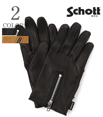 Schott ショット レザーグローブ|手袋|COW HIDE|スマホ対応『ZIP