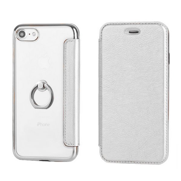 フィンガーリング付きクリア手帳型iPhone用ケース【iPhone7・iPhone8