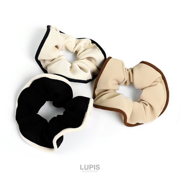 バイカラーパイピングシュシュ - ヘアアクセサリーを激安で通販販売