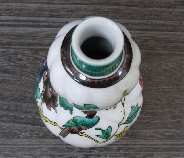 組徳利 古九谷花鳥 [ 二代 徳田八十吉 ]