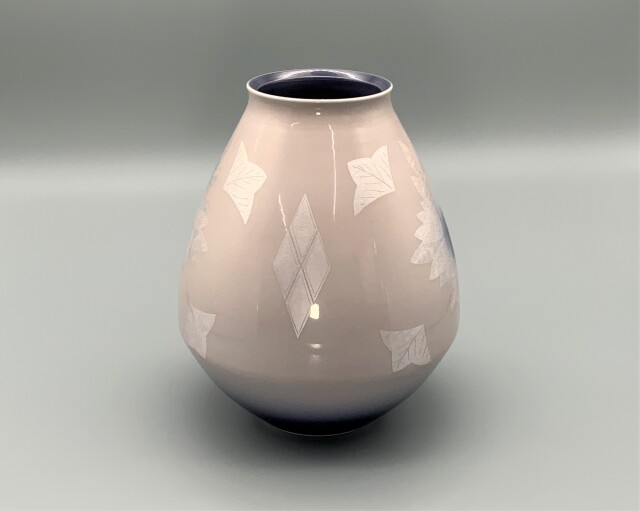 花瓶（7号） 淡桜釉裏銀彩 [ 中田一於 ]