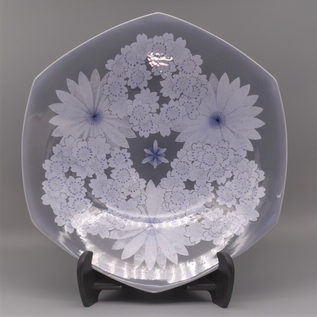 花瓶（7号） 淡桜釉裏銀彩 [ 中田一於 ]