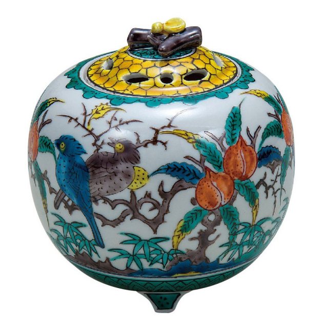 九谷焼高級ギフト ご贈答品 九谷焼3.5号香炉 古九谷花鳥 【九谷焼販売