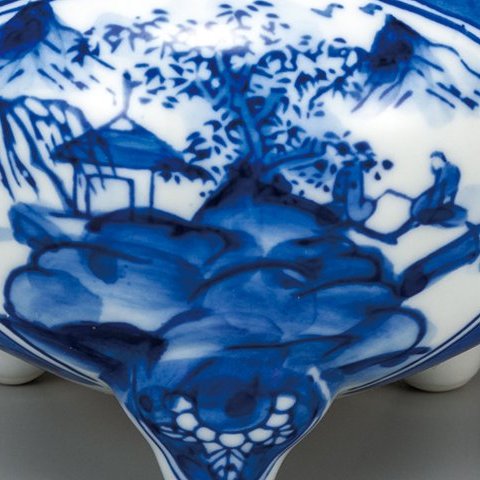 高級ギフト ご贈答品 九谷焼4.5号香炉 染付山水 【九谷焼販売のうつわ