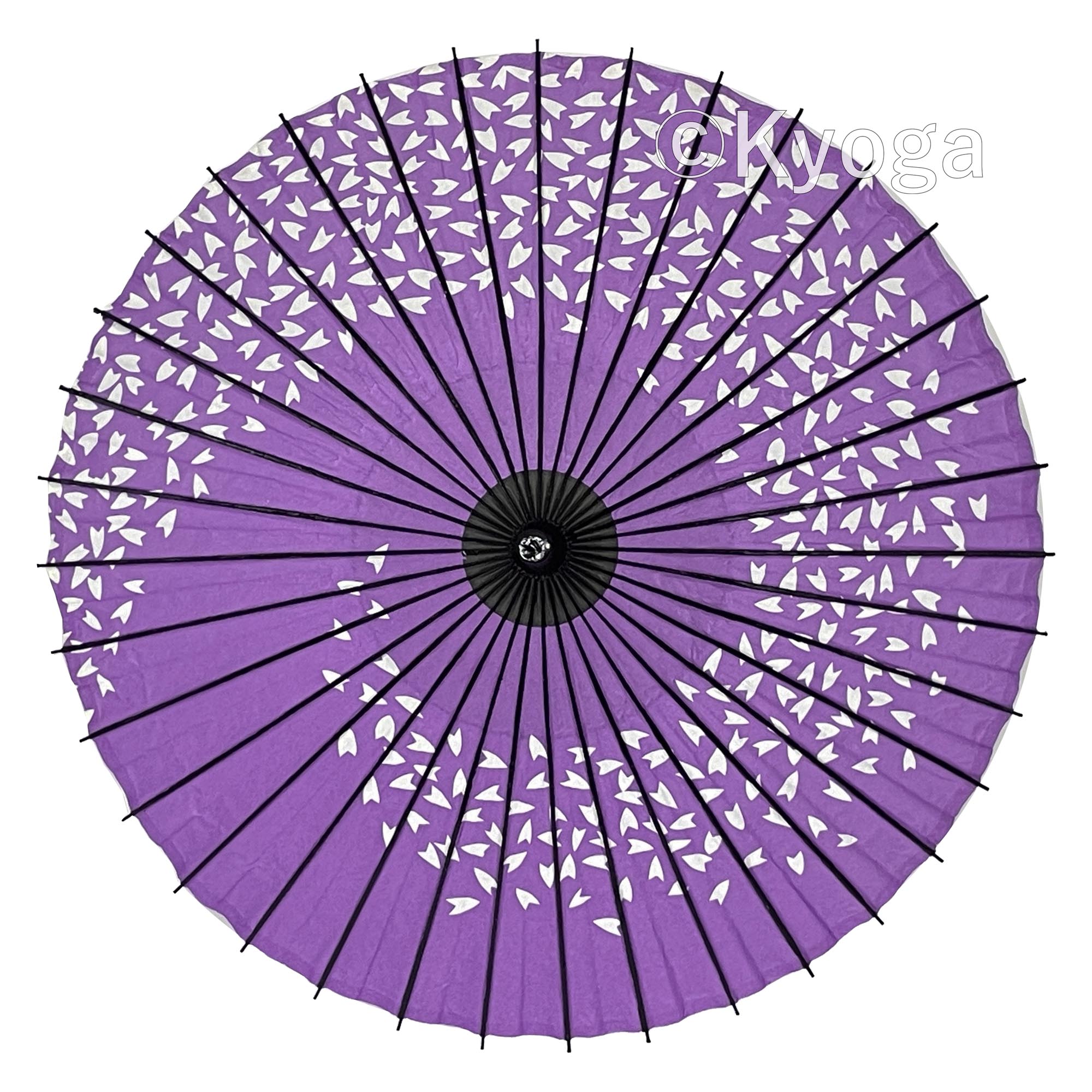 和傘・野点傘専門店 恭雅】 和傘 − 紙傘 1尺4寸 桜渦 紫 継柄