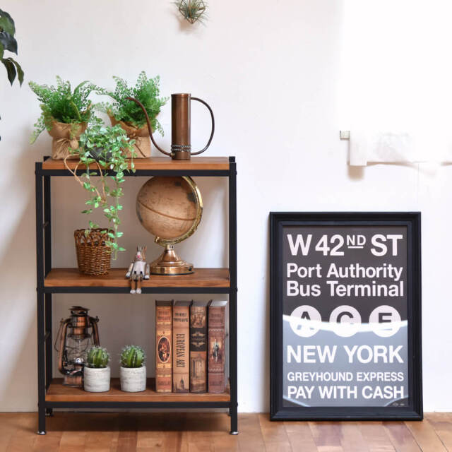 Zaga（ザガ） アンティーク調3段ラック 幅60cmタイプ