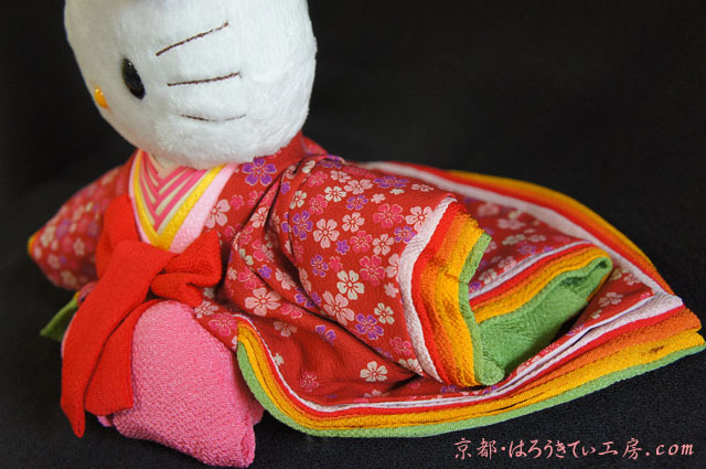 本物仕立の着物！高級着物ハローキティぬいぐるみ/和風キティ