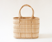 岡山 蒜山がま細工 手提げ (中)