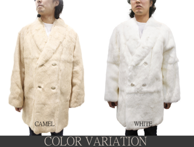 ラビット 毛皮コート ダブル メンズ フリーサイズ 38100-90