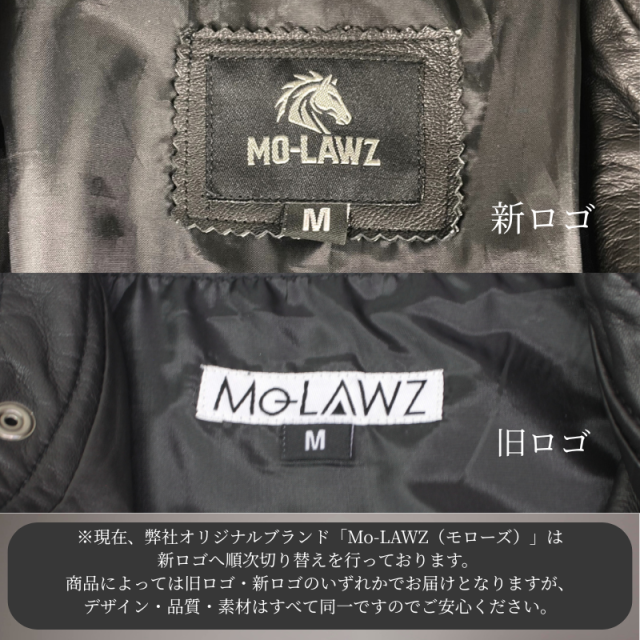 Mo-Laws 牛革 シングルライダースジャケット メンズ ブラック S/M/L/LL