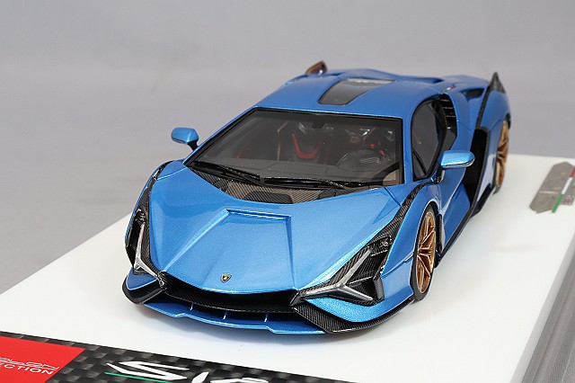 アイドロン 1/43 ランボルギーニ シアンFKP 37 2019 ストライプ ブルー