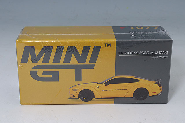 TSM ミニGT 1/64 LB-WORKS フォード マスタング トリプルイエロー 左