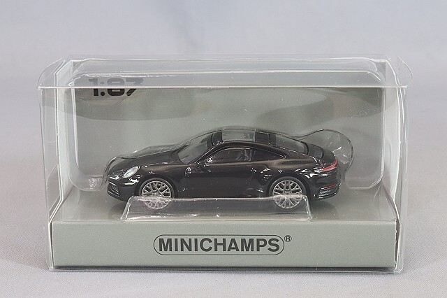 ミニチャンプス 1/87 ポルシェ 911 (992) カレラ 4S 2019 ブラック ,ABS製,