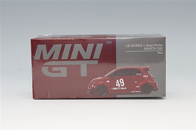 TSM ミニGT 1/64 アバルト 595 LB-WORKS x Abas Works レッド (左ハンドル)