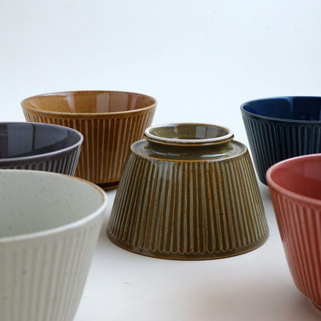 波佐見焼 一誠陶器 浮彫 ボウル 青