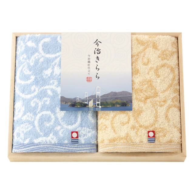 今治きらら 木箱入り ハンドタオル2Pセット No.20｜特選ギフト